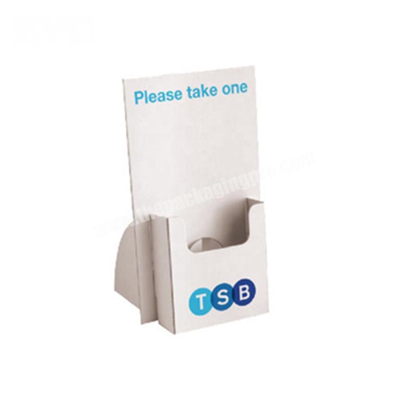 Custom Adverting Cardboard Brochure Holder Paper Counter Display for Leaflet Flyer