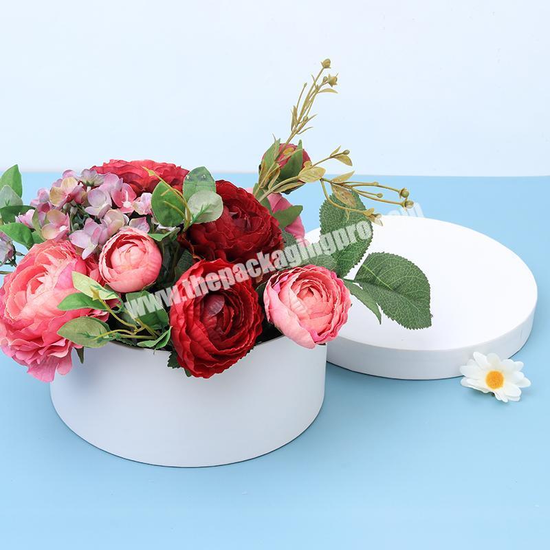 Custom Size Hard Cardboard Waterproof Envase Decorate Empty Carton Flower Roses In Box Gift Packaging Round Box