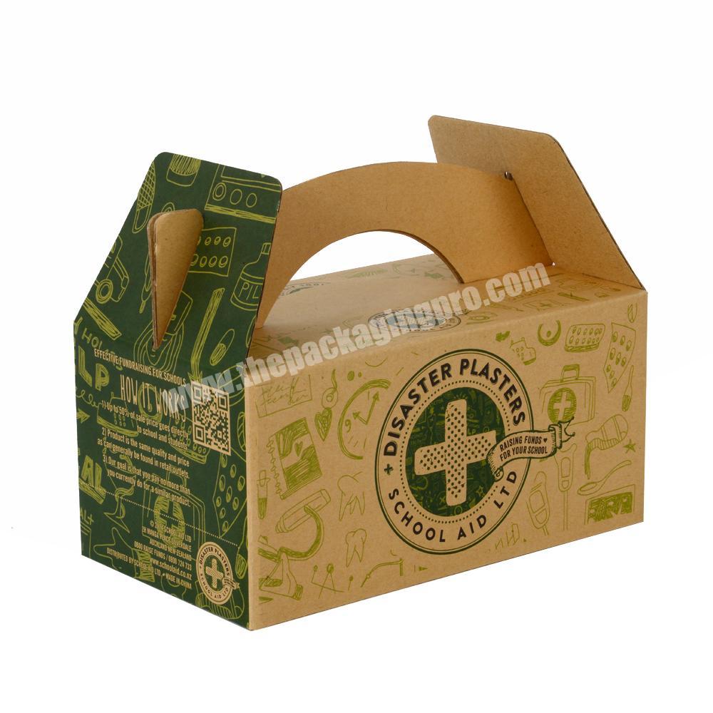 Custom Brand Logo Printed Paper Brown kraft gable packaging boxes