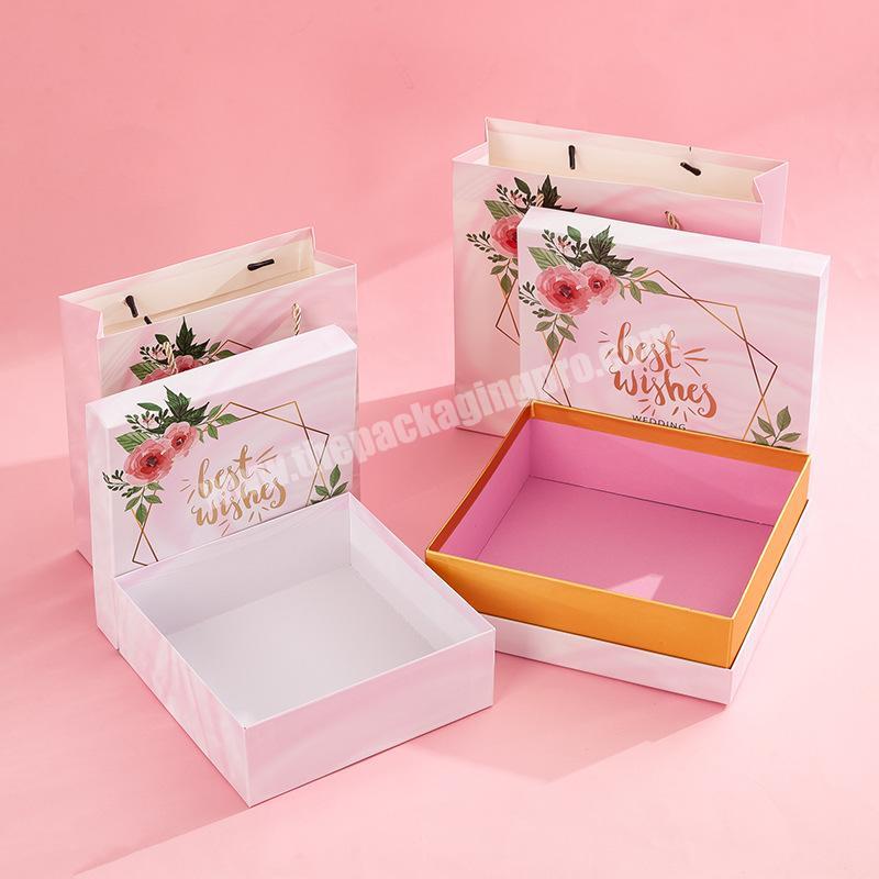 Custom CMYK offset printing boxes packaging with inserts silk fabric lamination finish luxury gift logo packaging box