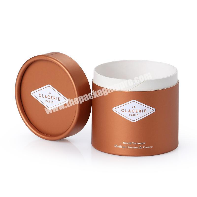 Custom Cardboard Tube Cylinder Round Gift Paper Box For Candle Jars Packaging Perfume Essential Oil Bottles Coffee Tea Bag