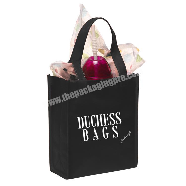 Custom Cheap Waterproof Glossy Laminated Non Woven Bags Tote Shopping Carry Bags For Supermarket