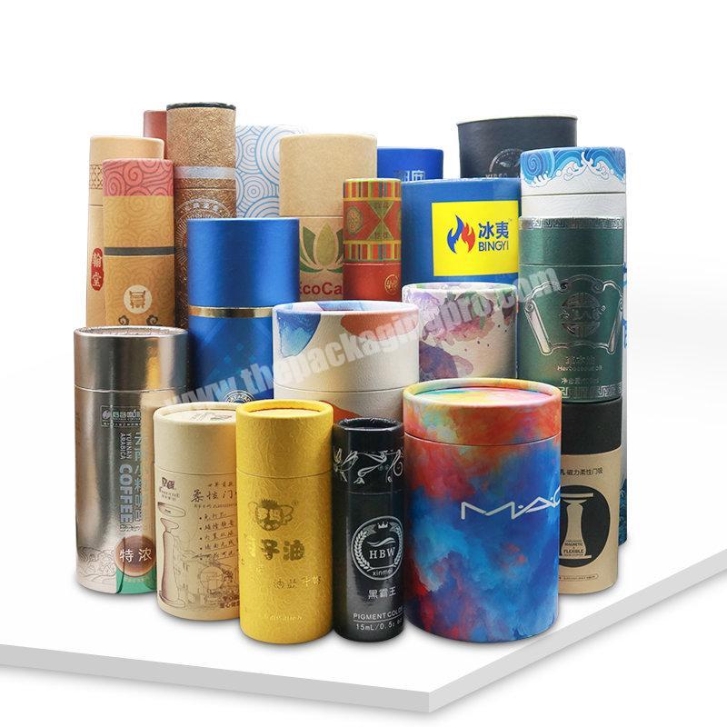 Custom Color Kraft Paper Cylinder Round Packaging Tube  Box