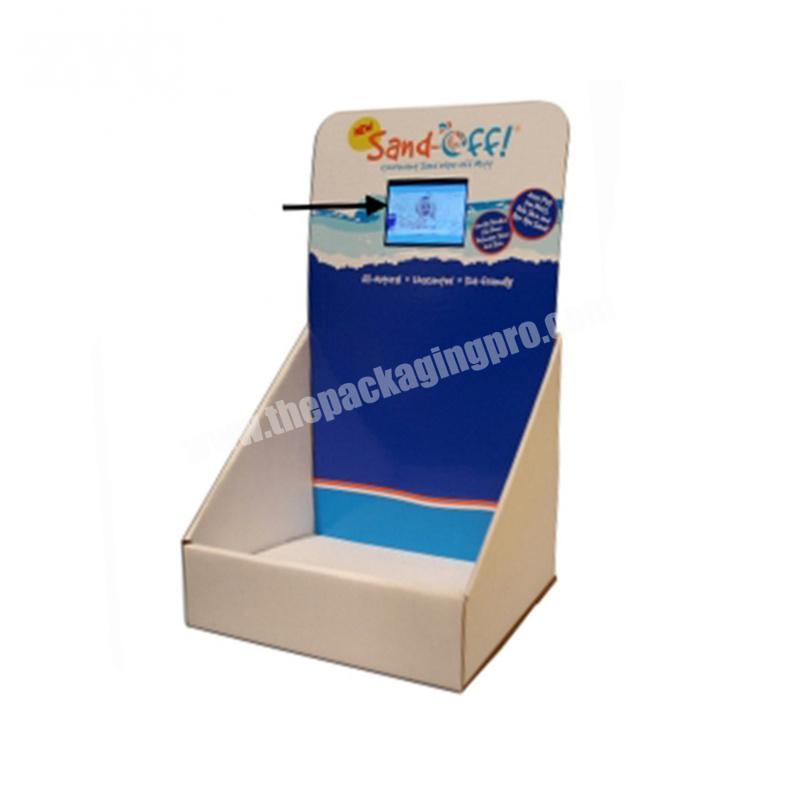 Custom Design Cardboard Counter Displays POP Paper Tabletop Display Box with Lcd Screen