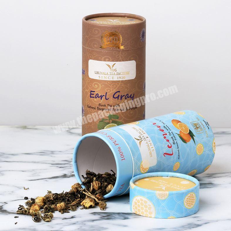 Custom Design Printing Recycle Printed Paper Tube Tea Packaging