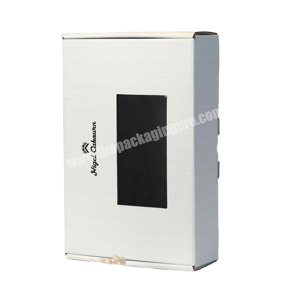 Custom Folding food grade paper gift boxes white corrugated mailer boxes with clear PVC window