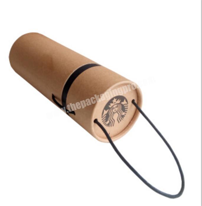 Custom Food Packaging Container Coffee Packaging Kraft Paper Tube Paper Can With Handle