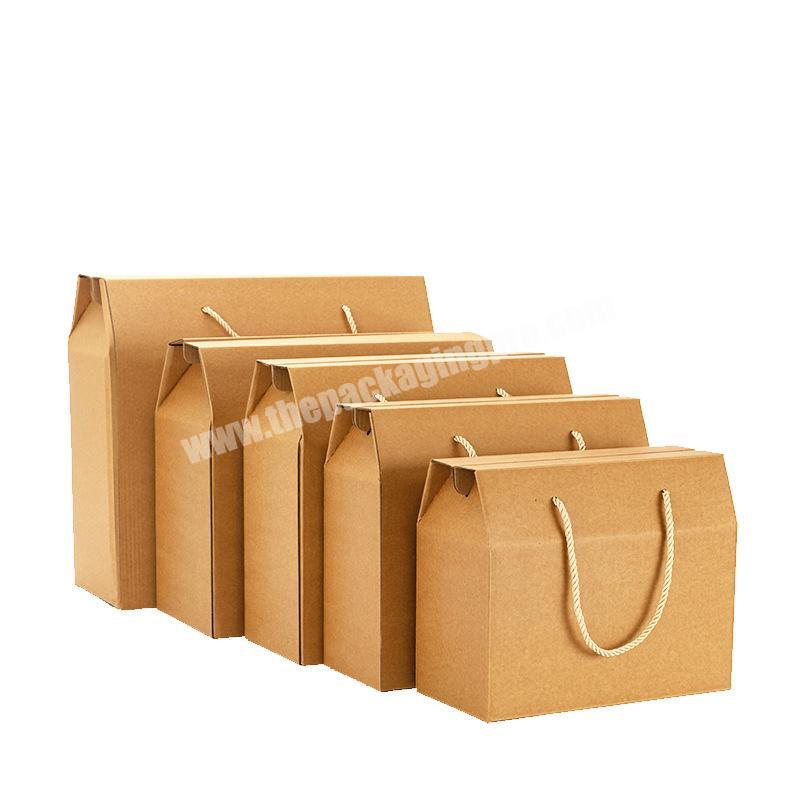Custom Kraft Packaging Carton Corrugated Board Suitcase Fruit Nut gift paper box With Handle