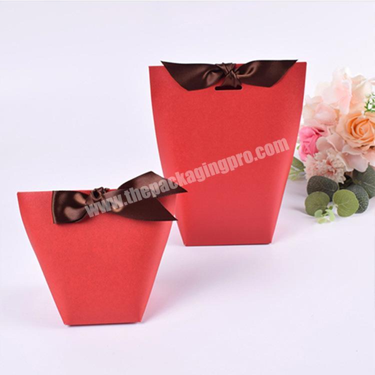 Custom Lipstick tube Perfume packing wedding gift foldable fancy candy favor paper display packaging box with ribbon bowknot