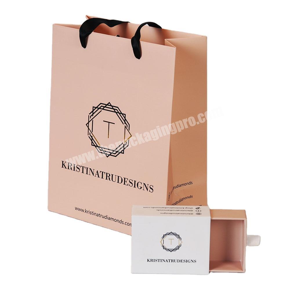 Luxury design customized logo printing sets of paper package box and bag