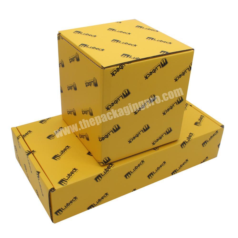Custom Logo Flip Flops Yellow Corrugated Mailer Shipping Box Packaging