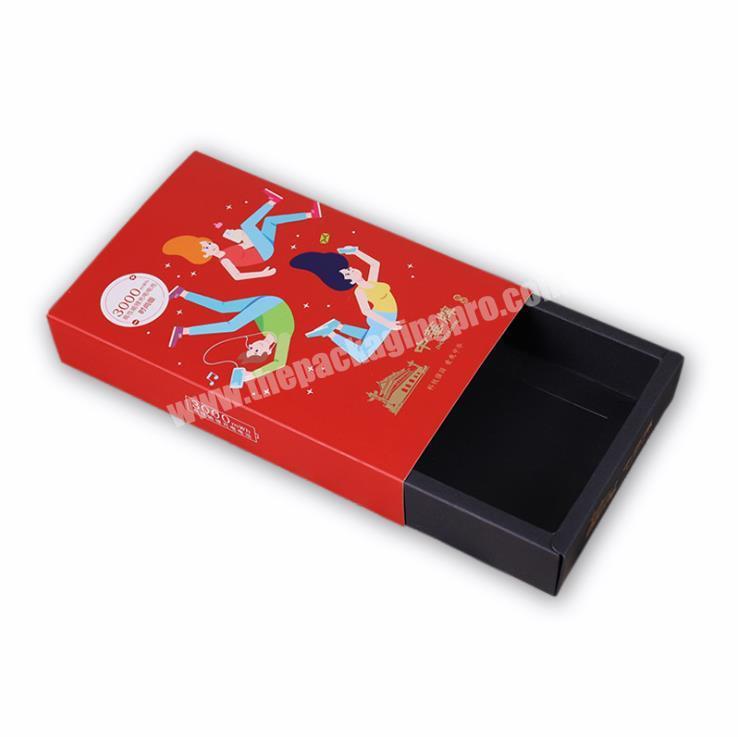 Custom Logo Kraft Paper Slide Jewelry Drawer Packaging Box with Ribbon
