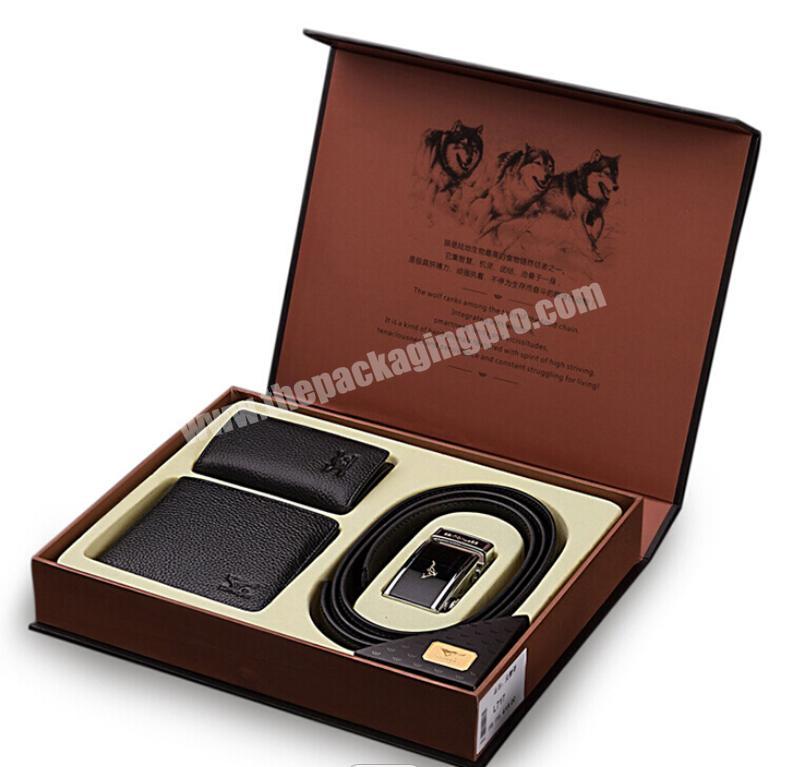 Custom Logo Print Luxury Mens Paper Belt Packing Box Gift Cardboard Paper Packaging Wallet Box for Men