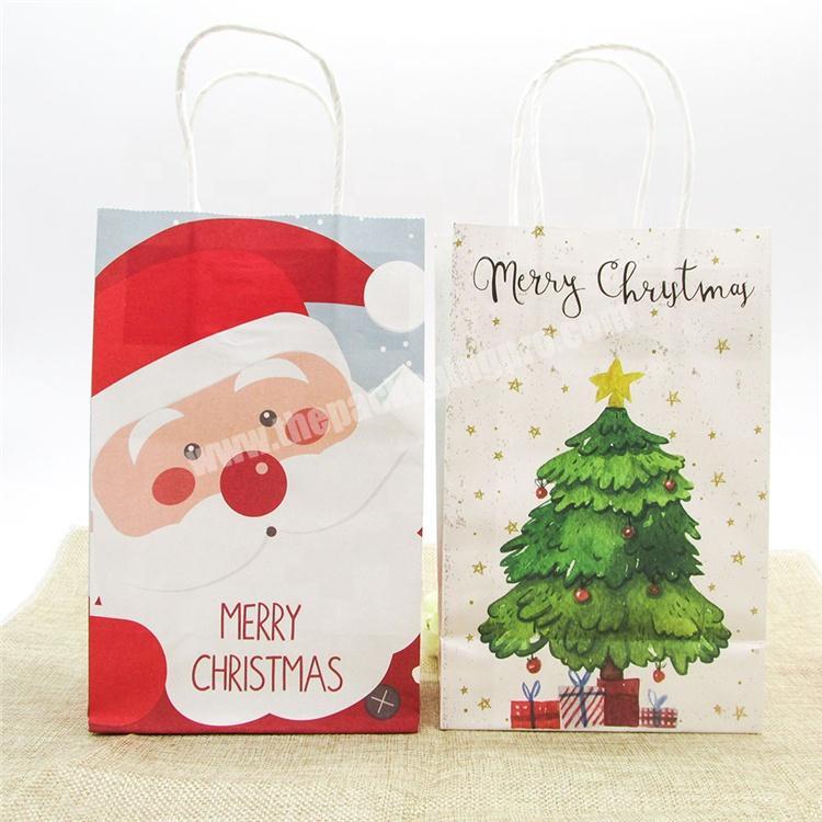 Custom Logo Printing Promotional Christmas Packing Shopping Paper Gift Bags