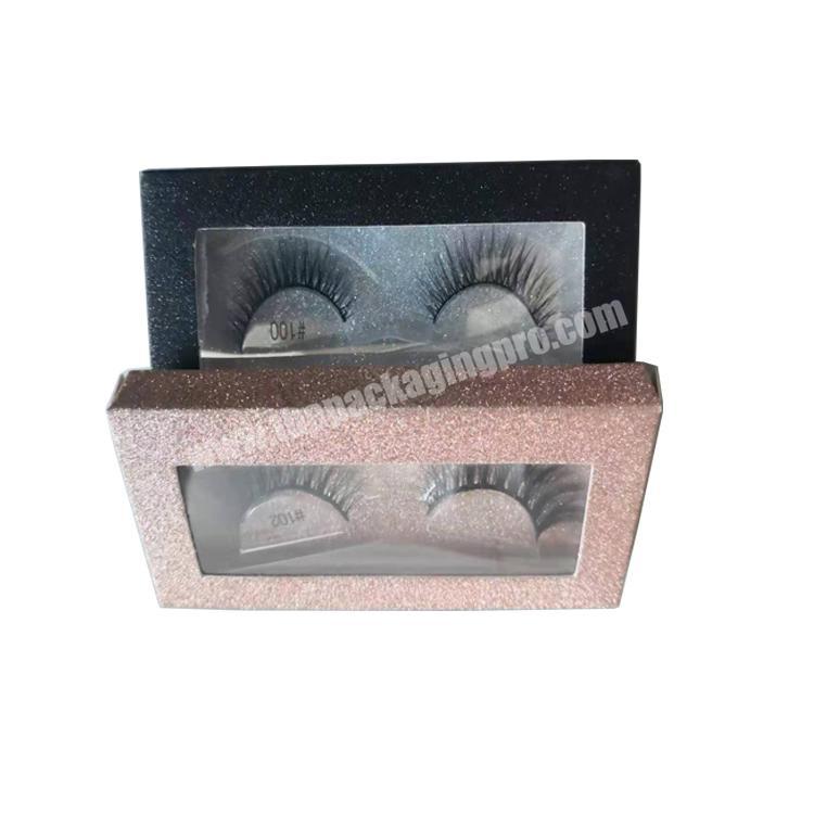 Custom Logo Private Pink Glitter Cardboard Clear Mink Empty Eyelashes Packaging Box Storage Wholesale