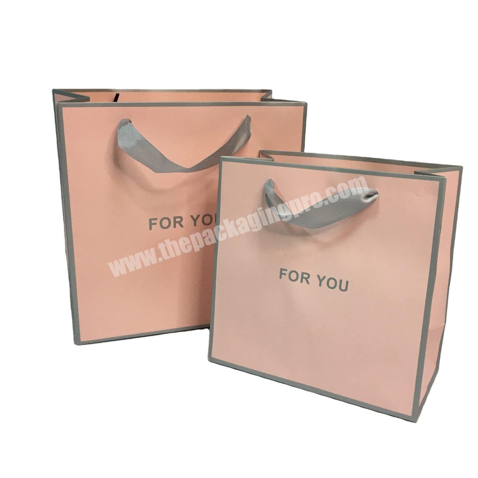 Custom Logo Shopping Clothing Packaging Cosmetic Carry Paper Bags For Gift