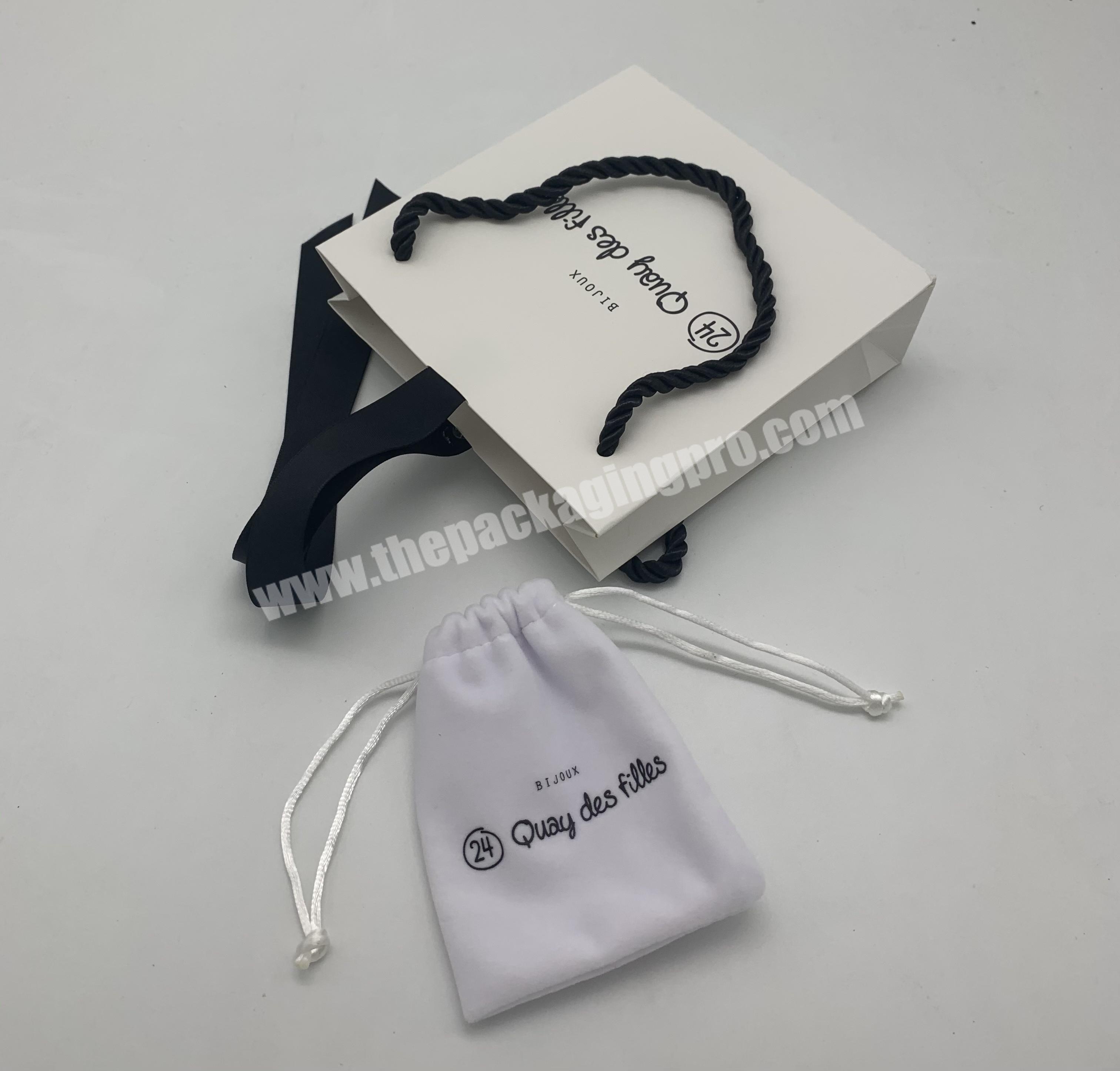 Custom Logo Small Gift Jewelry Shopping Bags For Necklace/Bracelet