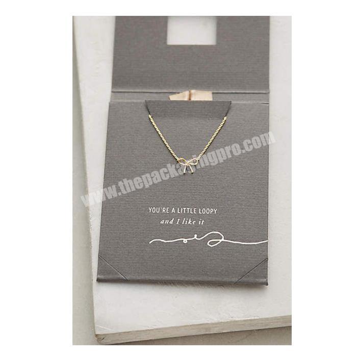 Custom Logo/ slogan printing special paper material elegant necklace/jewelry display card