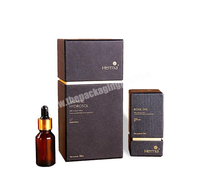 Custom Luxury Cardboard Gift box EVA Tray Rigid Paper Creative Black Bottle Unique Perfume Packaging Box