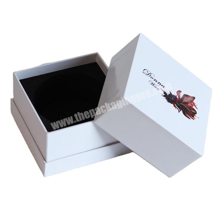 Custom Luxury Gift White Paper Packaging Box With black Inner Tray