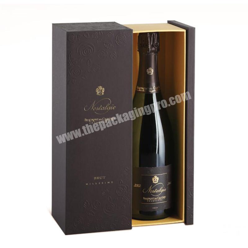 Custom Luxury Packing Gift Champagne Wine Alcohol Gift Boxes Bottle Glass Paper Cardboard Red Wine Box Packaging