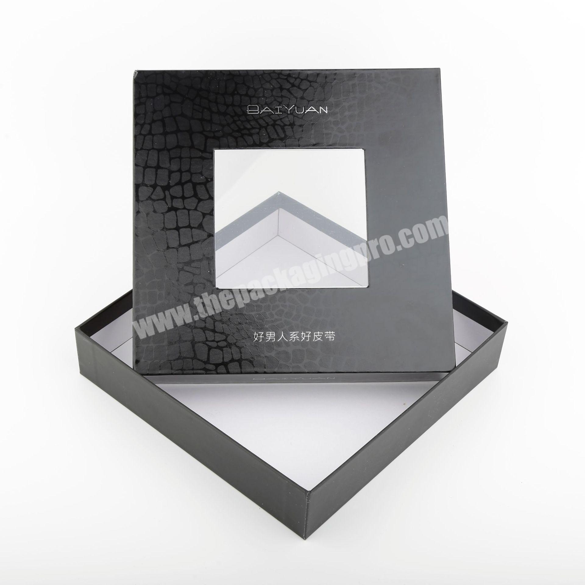 Custom Luxury Special Paper Transparent Lid And Base Gift Cardboard Box With Ribbon And Clear Window Rigid Boxes