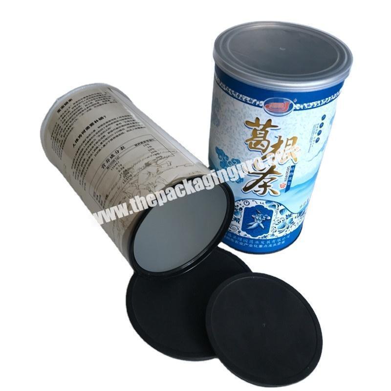 Custom Made Kraft Paper Core Tube Easy Open Can Packaging With PP Plastic Lid