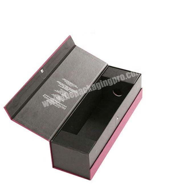 Custom Made Printed Single Wine Bottle Paper Gift Box with Magnetic Closure