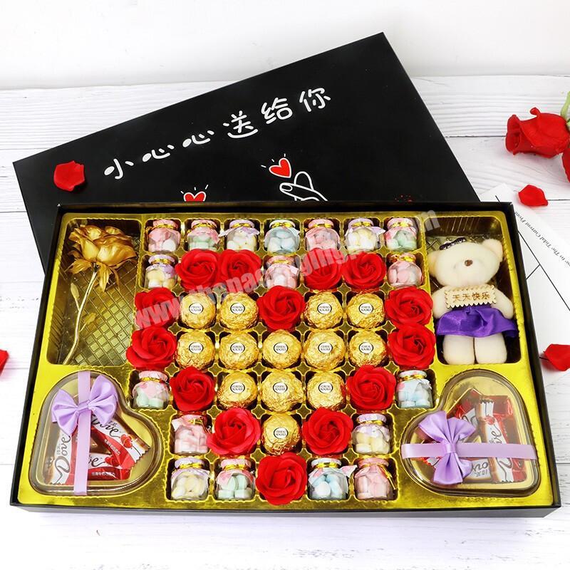 Custom Make Chocolate Candy Separate Packing Oriental Gold Color Luxury Gift Box Large With Printing