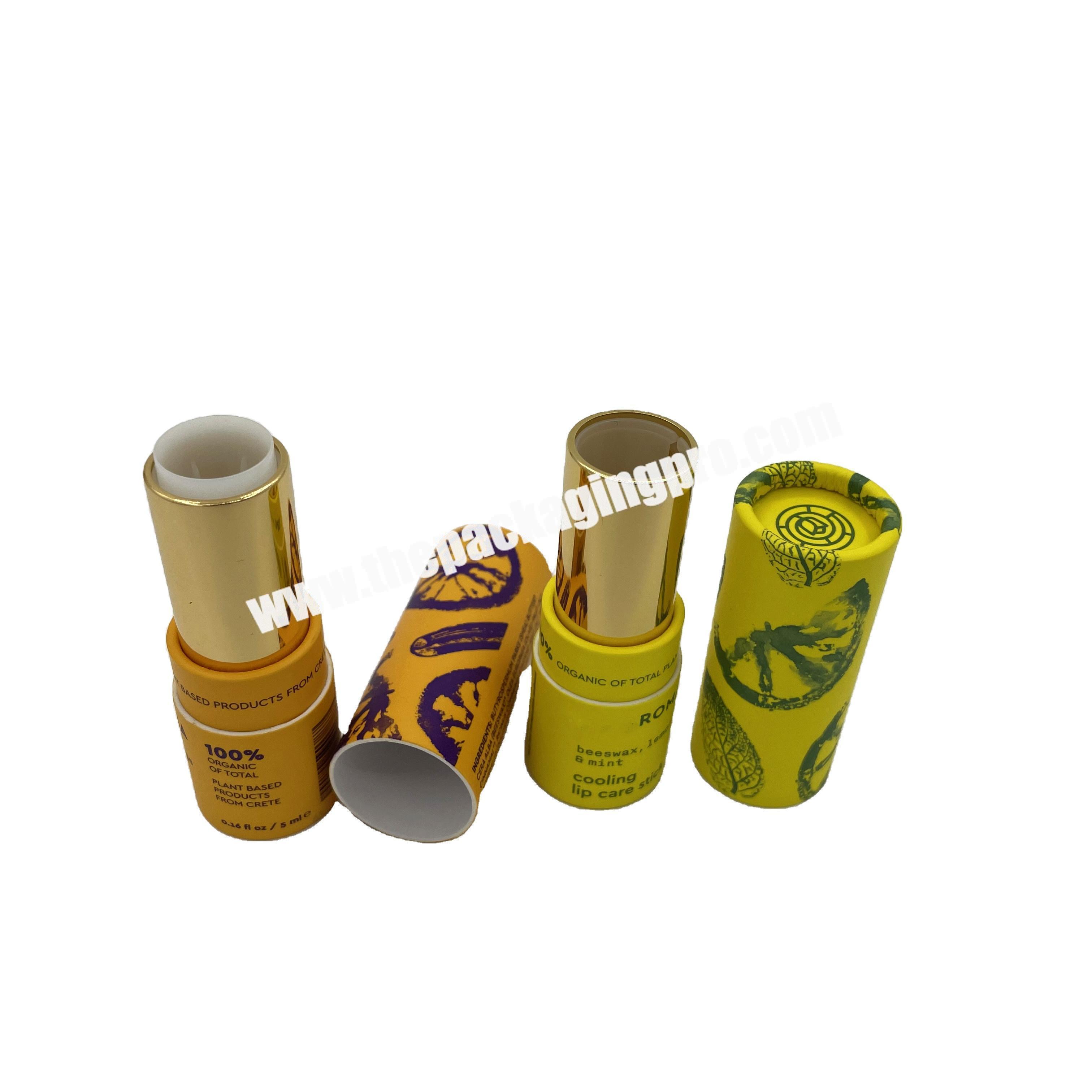 Custom Oval Natural Deodorant Stick Containers Packaging Eco Friendly Cardboard Twist Up Kraft Paper Tube for Lip balm