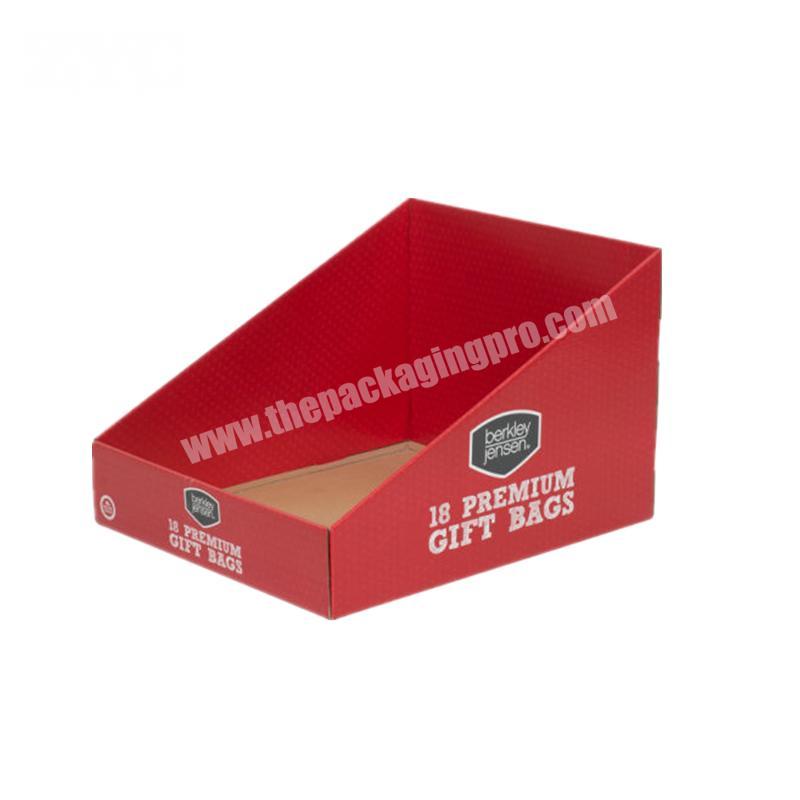 Custom PDQ Merchandising POP Retail Cardboard Counter Display for Gift Bag