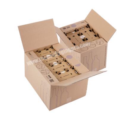 Custom Packaging Box for Bottles of Wine with Dividend Inserts Corrugated Carton