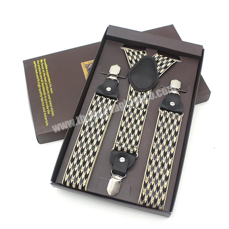 Custom Paper wax stamp Suspender Box Luxury Suspenders Packaging gift Box