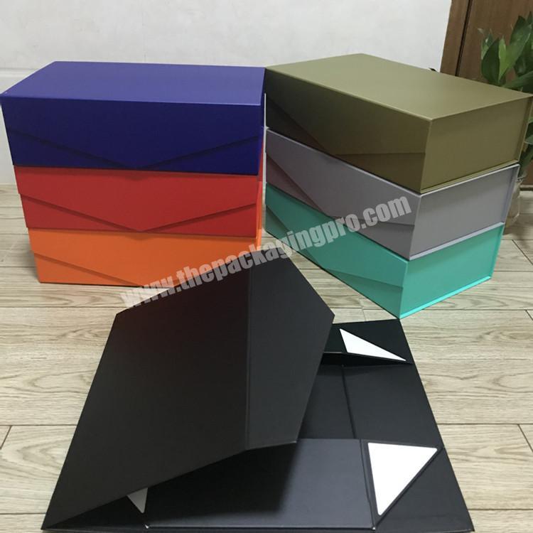 Custom Printed Luxury Paper Cardboard Folding Boxes Design Your Logo Packaging Black Magnetic Gift Box