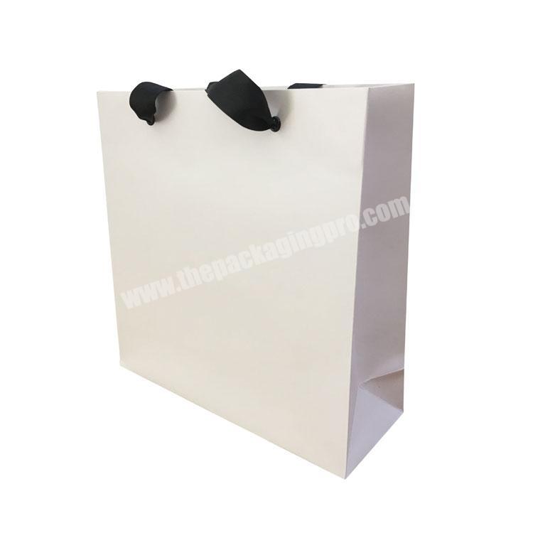 Custom Printed Personalized White Laminated Retail Shopping Tote Paper Bag With Logos