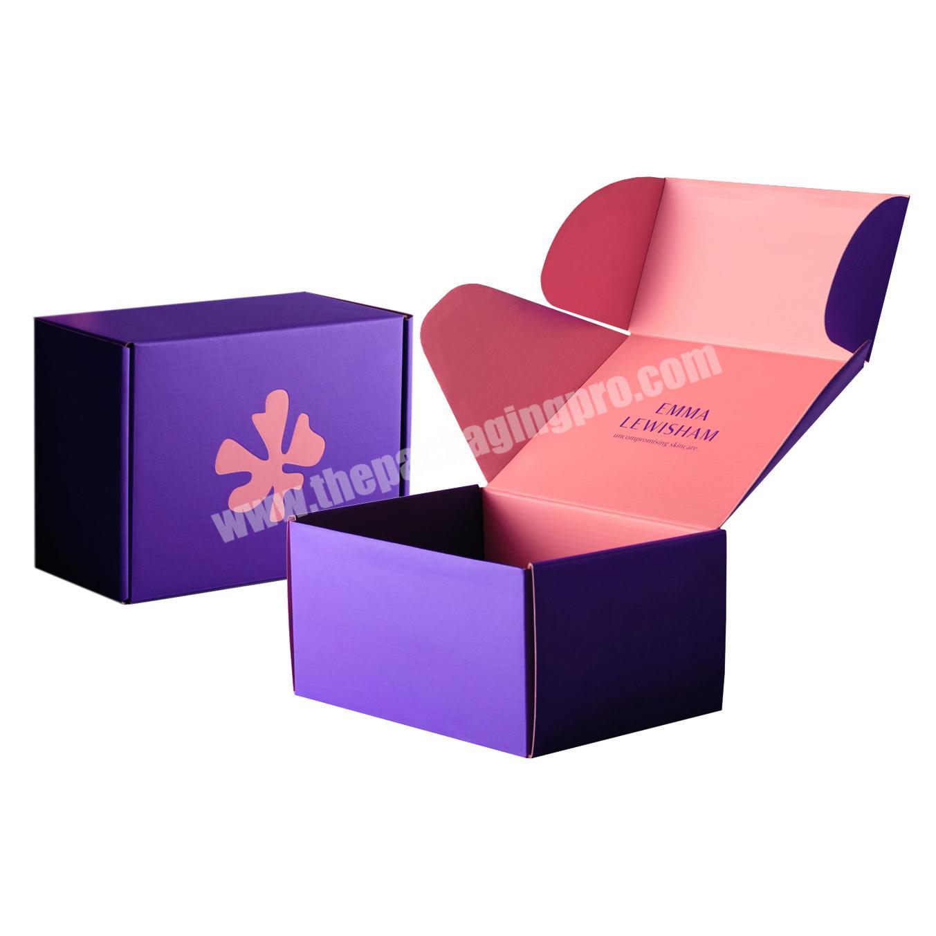 Custom Printed Purple Shipping Corrugated Box Purple Mailer Packaging Boxes For Clothing