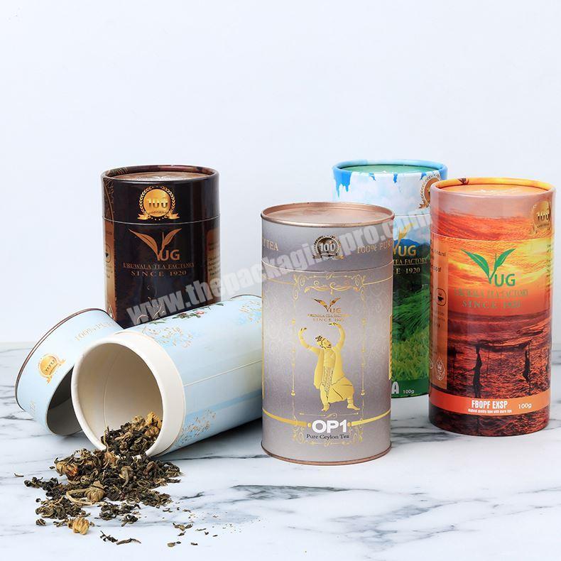 Custom Printed Recycled Tea Packaging With Traditional Cultural Element Paper Tube