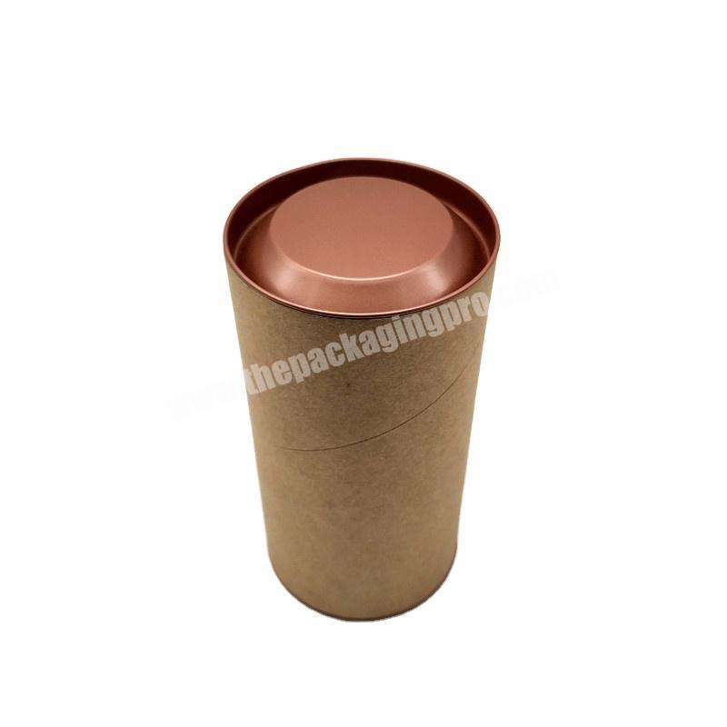 Custom Printed Size Logo Round Paper Cardboard Box Cylinder Packaging Paper Tube Metal Can Lids