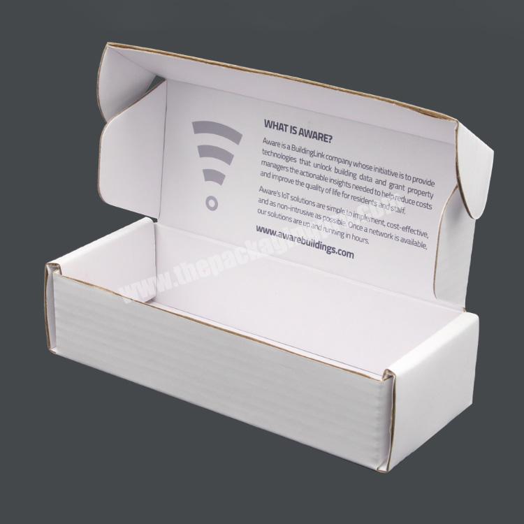 Custom Printed dongguan white couragated packing boxes rectangular long box packaging