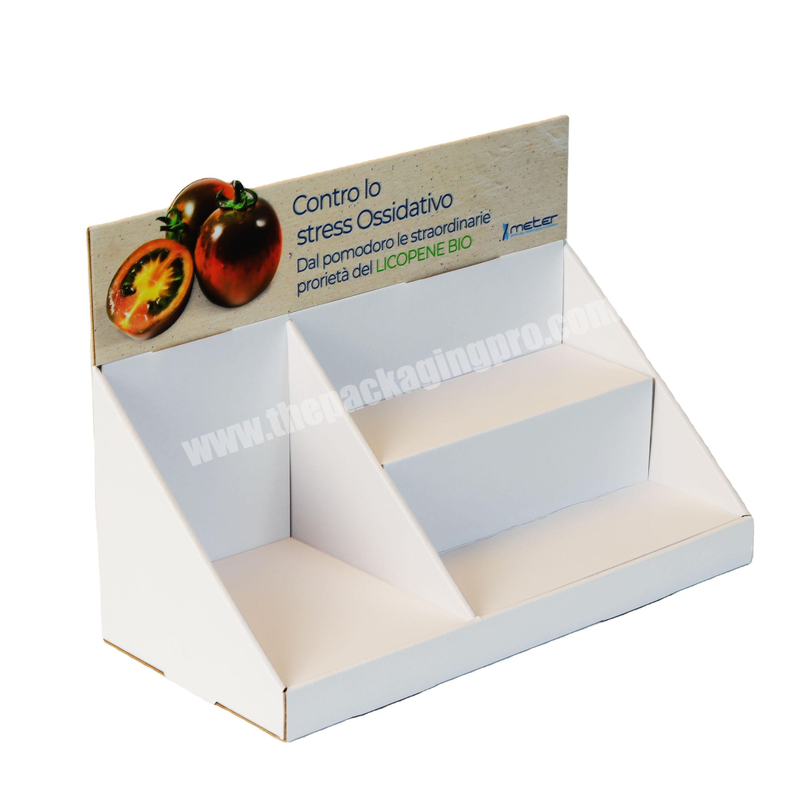 Custom Printed retail folding advertising corrugated Cardboard Countertop  Exhibitor Displays