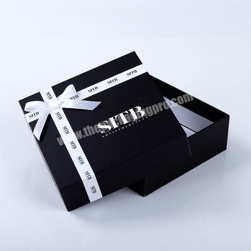 Custom Printing Hard Rigid Cardboard Luxury Box With Ribbon Rope Gift Box Packaging