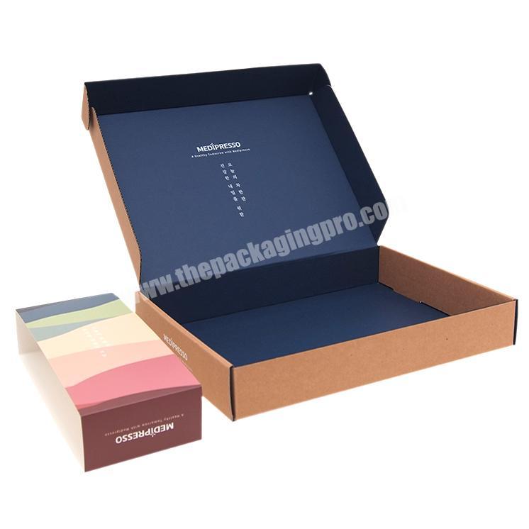 Custom Private Label Branded Eco Friendly Flat A4 Small Brown Black Postal Box Packaging