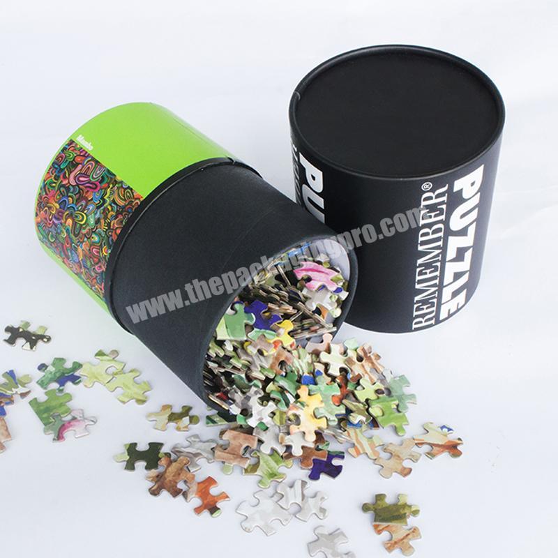 Custom Puzzle Cylinder Box for Christmas Gift Children's Toy Packaging Paper Tubes