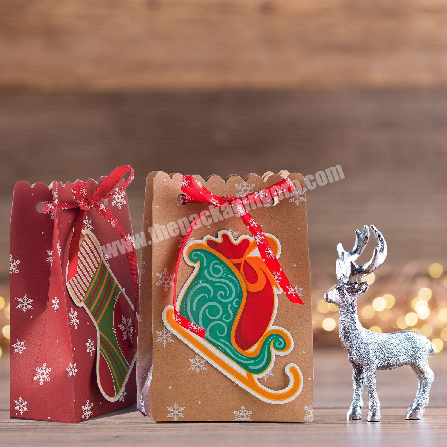 Custom Recycled Paper Bags Cookies Packaging Gift Packaging Eco-Friendly Decoration Paper Cardboard Packing Christmas Gift Box