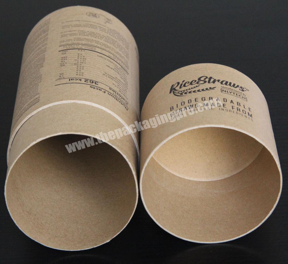 Custom Round Paper Tube Kraft Brown eco friendly food custom size printing