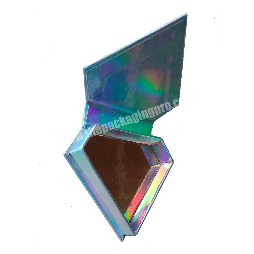 Custom Silver Foil Triangle Shape Candy Gift Iridescent Paper Wholesale Paperboard Handmade KXXX18080804 Storage Packaging Box