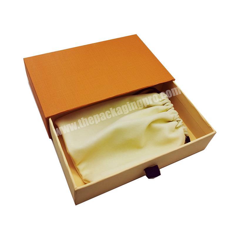 Custom Size Bright Yellow Color Big Brand Logo Printed Makeup Brush Box Shape Gift Bags