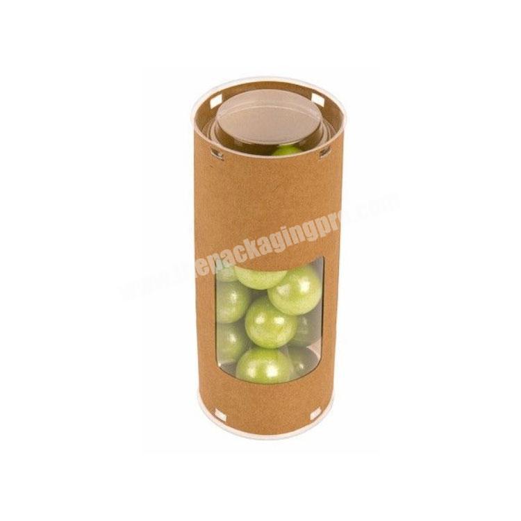 Custom Size Kraft Round Paper Tube Packaging Cylinder Cardboard Tubes With PVC Window for wood chips