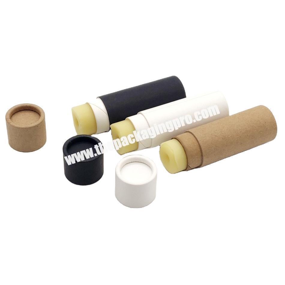 Custom Printing Biodegradable Eco Kraft Lip Balm Cardboard Container Push Up Paper Tube For Deodorant Stick With Lip Balm Tube