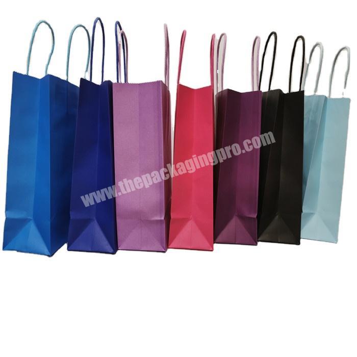 Custom Wholesale  Recyclable  Kraft Gift Craft Shopping Paper Bag With Twisted Handles
